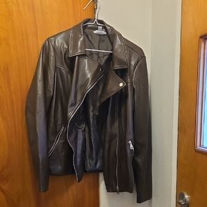 Time and Tru Brown Leather Jacket